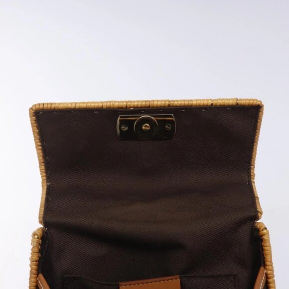 Salvatore Ferragamo Gancini Hand Bag Wicker Beige Gold Auth 132381 - Picture 13 of 16